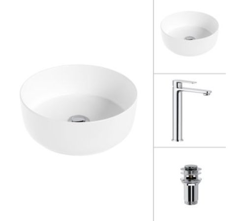 Умывальник Lauter 21499-31 + Moon 21СK81691C с донным клапаном 21190CH хром
