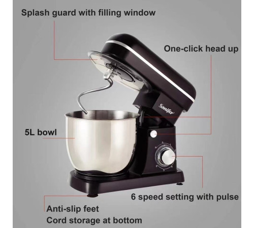 Планетарный миксер Sonifer SF-8065 черный