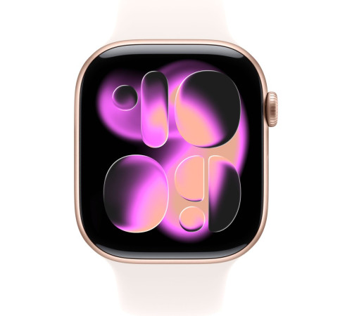 Умные часы Apple Watch Series 11 46 мм алюминиевый корпус, розовое золото/легкие румяна, спортивный силиконовый ремешок M/L