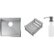 Кухонная мойка Schtoff Undermount Best Decor Silver 4545 + коландер KR-1 GREY + дозатор SD-1 GREY