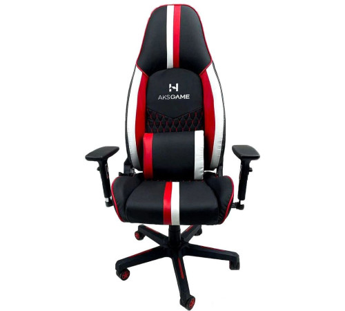 Кресло AksHome Bolid Eco 80349 белый/черный/красный