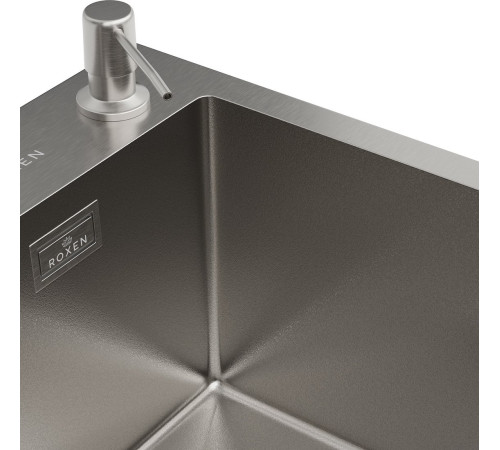 Кухонная мойка Roxen Simple 560220-60-V сатин/текстурная с коландером и дозатором