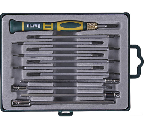 Набор отвертка с битами и головками KRAFTOOL 25611-H12 12 предметов