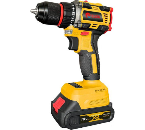 Дрель-шуруповерт Edon AD-18BL с 2-мя АКБ, кейс, набор оснастки