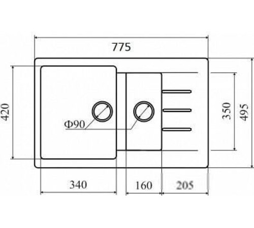 Кухонная мойка Zigmund & Shtain Rechteck 775.2 топленое молоко