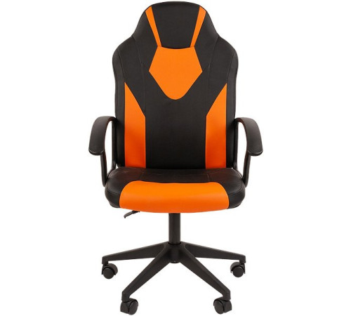 Игровое геймерское кресло CHAIRMAN Стандарт СТ-17 Гейм экопремиум, черный/оранжевый