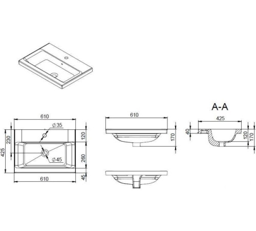 Умывальник AM.PM Gem M90WCC0602BM