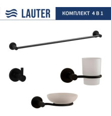Набор аксессуаров для ванной Lauter 21TS20116 + 21TS20114 + 21T2010 + 21TS2016 Matt Black, 4 предмета