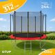 Батут GoUP Elite-D312 с сеткой и лестницей, красный