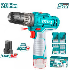 Ударная дрель-шуруповерт Total TOSLI240467 с 2-мя АКБ