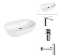 Умывальник Lauter 21460-60 + Allure 21C618С + сифон 21635CH +донный клапан 21190CH хром