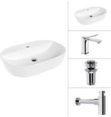 Умывальник Lauter 21460-60 + Allure 21C618С + сифон 21635CH +донный клапан 21190CH хром