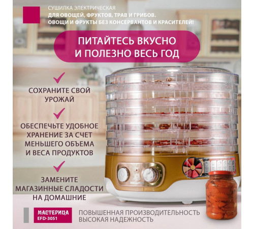 Сушилка для овощей и фруктов Мастерица EFD-3051