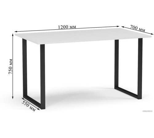 Стол Soma Bliss 120x66 белый/черный