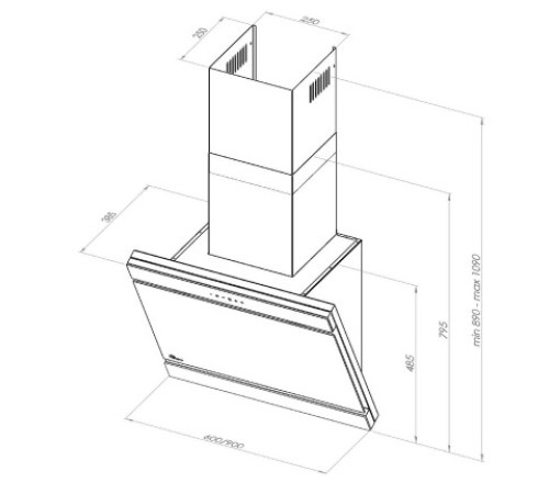 Кухонная вытяжка Akpo Kastos 60 WK-9 нержавеющая сталь/черный