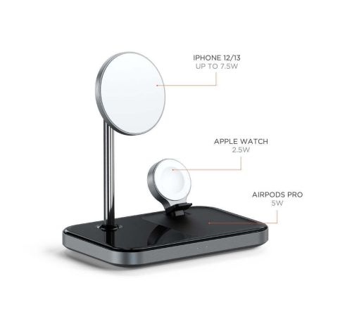 Беспроводное зарядное Satechi 3-in-1 Magnetic Wireless Charging Stand