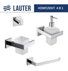Набор аксессуаров для ванной Lauter 21SH71061 + 21SH71091 + 21SH71071 + 21SH71091 Chrome, 4 предмета