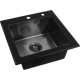Кухонная мойка ARFEKA ECO AR 500*500 GS BLACK GLASS + BLACK PVD NANO