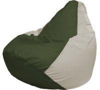 Кресло-мешок Flagman Груша Г2.1-59 тёмно-оливковый/белый