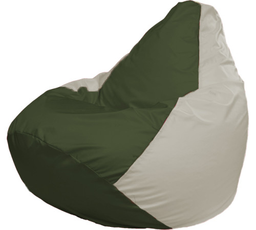 Кресло-мешок Flagman Груша Г2.1-59 тёмно-оливковый/белый