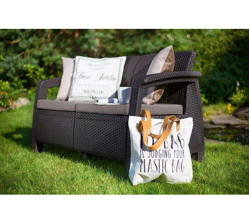 Садовый диван Keter Corfu II Love Seat 258946 коричневый