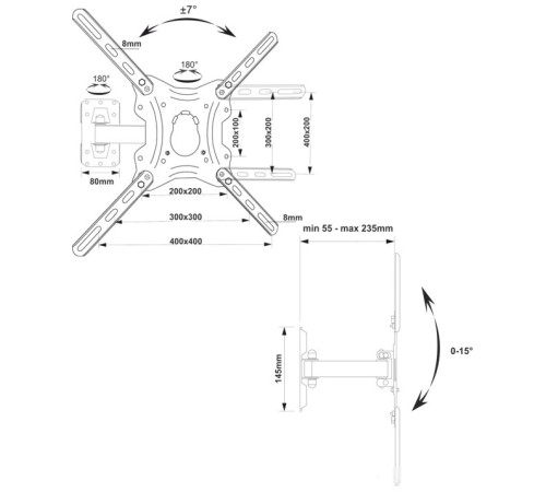Кронштейн для телевизора Electric Light КБ-01-85 черный