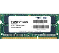 Оперативная память Patriot Signature 8GB DDR3 SO-DIMM PC3-12800 PSD38G16002S