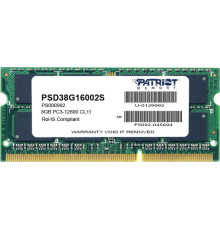 Оперативная память Patriot Signature 8GB DDR3 SO-DIMM PC3-12800 PSD38G16002S