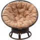 Кресло-качалка Garden Story Папасан Roker D110 вращающееся CV-18C бежевый/коньячный