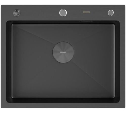 Кухонная мойка ARFEKA Eco AR 600*500 POP-UP BLACK PVD NANO