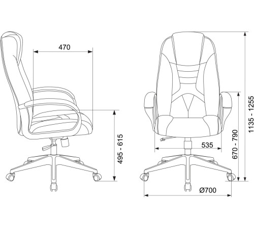 Игровое геймерское кресло Zombie Viking 8 искусственная кожа черный