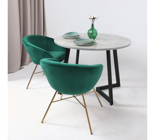 Стул AksHome Amur зеленый велюр/золото