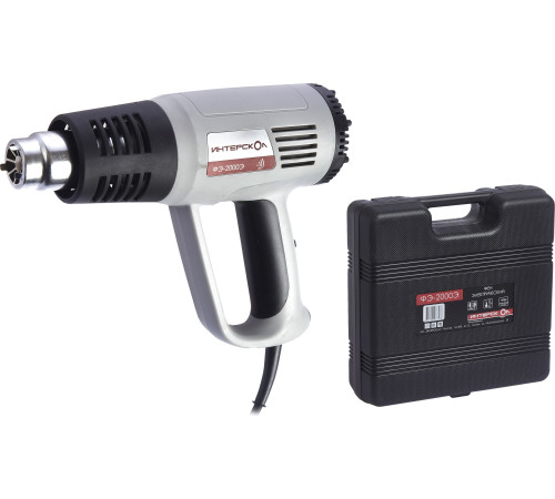 Промышленный фен Интерскол ФЭ-2000Э с кейсом