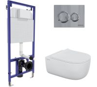Унитаз подвесной Berges Wasserhaus Ego XL Rimless 043302 с сиденьем