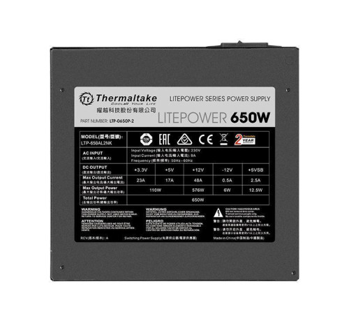 Блок питания Thermaltake Litepower 650W [LTP-0650P-2]