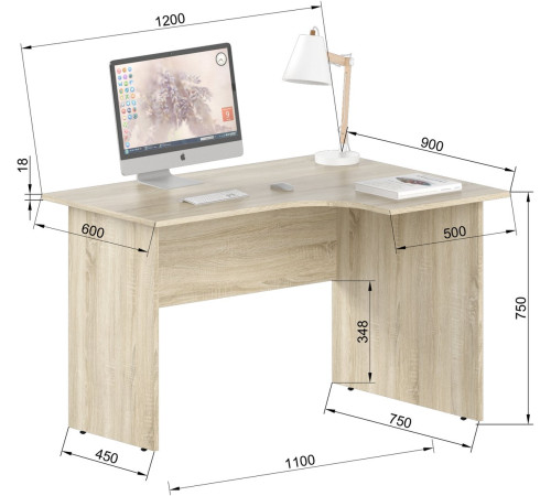Стол Славянская столица С-1-12П дуб сонома