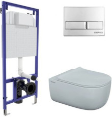 Унитаз подвесной Berges Wasserhaus Ego XL Rimless + Toma Slim SO + Novum525 + L3 043203