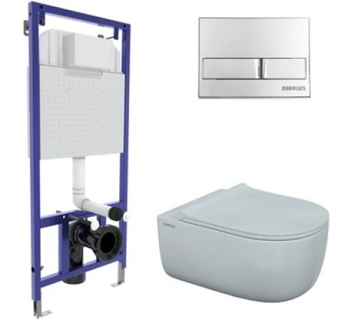 Унитаз подвесной Berges Wasserhaus Ego XL Rimless + Toma Slim SO + Novum525 + L3 043203