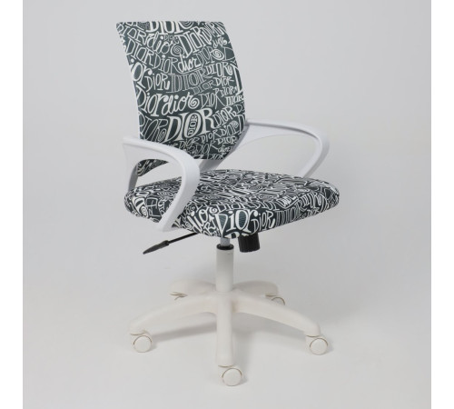 Офисное кресло AksHome Ricci New white ткань, черно-белая диор