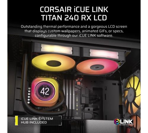 Система жидкостного охлаждения для процессора Corsair iCUE LINK TITAN 240 RX LCD CW-9061022-WW
