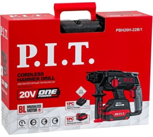 Перфоратор P.I.T. PBH20H-22B/1 с 1-им АКБ, кейс