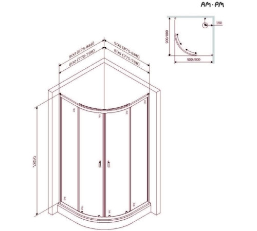 Душевой поддон AM.PM X-Joy W88T-205-080W
