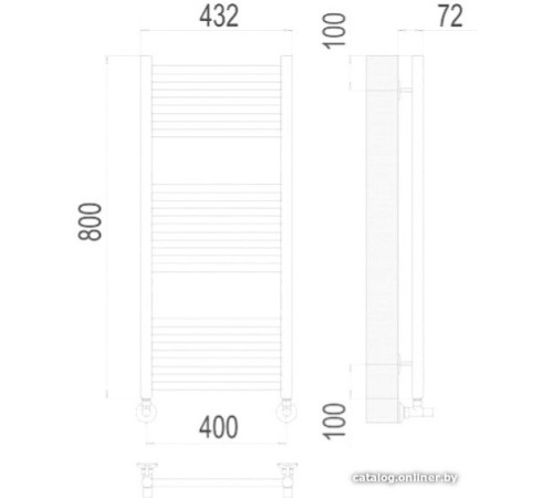 Полотенцесушитель TERMINUS Аврора П16 400x800 нп хром