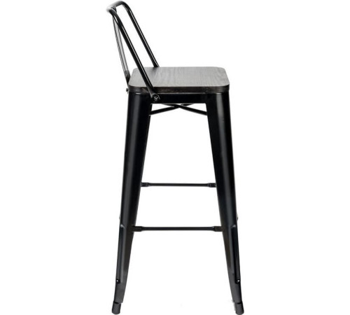 Стул Tolix Soft черный глянцевый/темное дерево