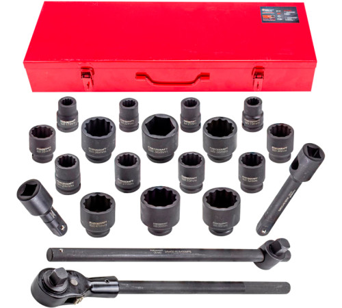 Набор трещотка с головками ForceKraft FK-6212-9MPB 21 предмет