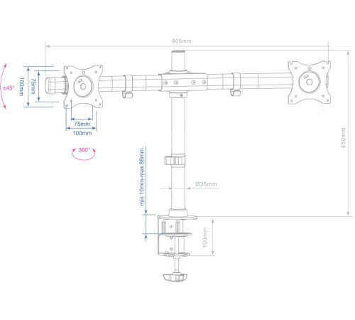 Кронштейн для монитора Arm Media LCD-T42