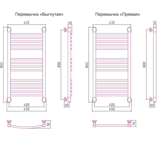 Полотенцесушитель Сунержа Богема+ 800x400 071-0220-8040