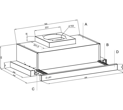 Кухонная вытяжка LEX Hermes G 600 Black