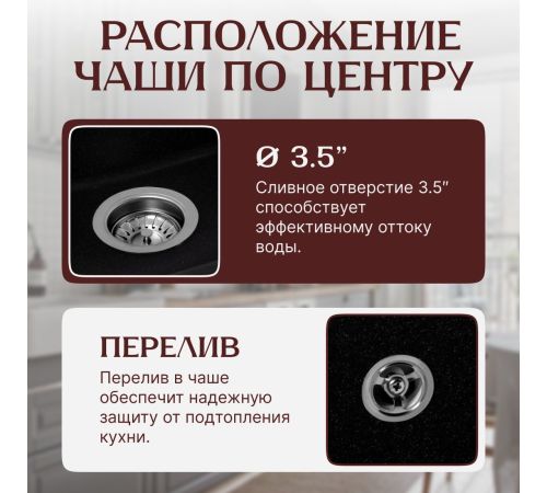 Кухонная мойка Saniteco Silva оникс