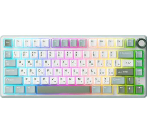Клавиатура Royal Kludge R75 RGB Sky Cyan RK Silver